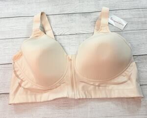 ShapeCurvy Front Close Wireless Bralette Bra Back Smooth Tan Plus Size 5XL-Up